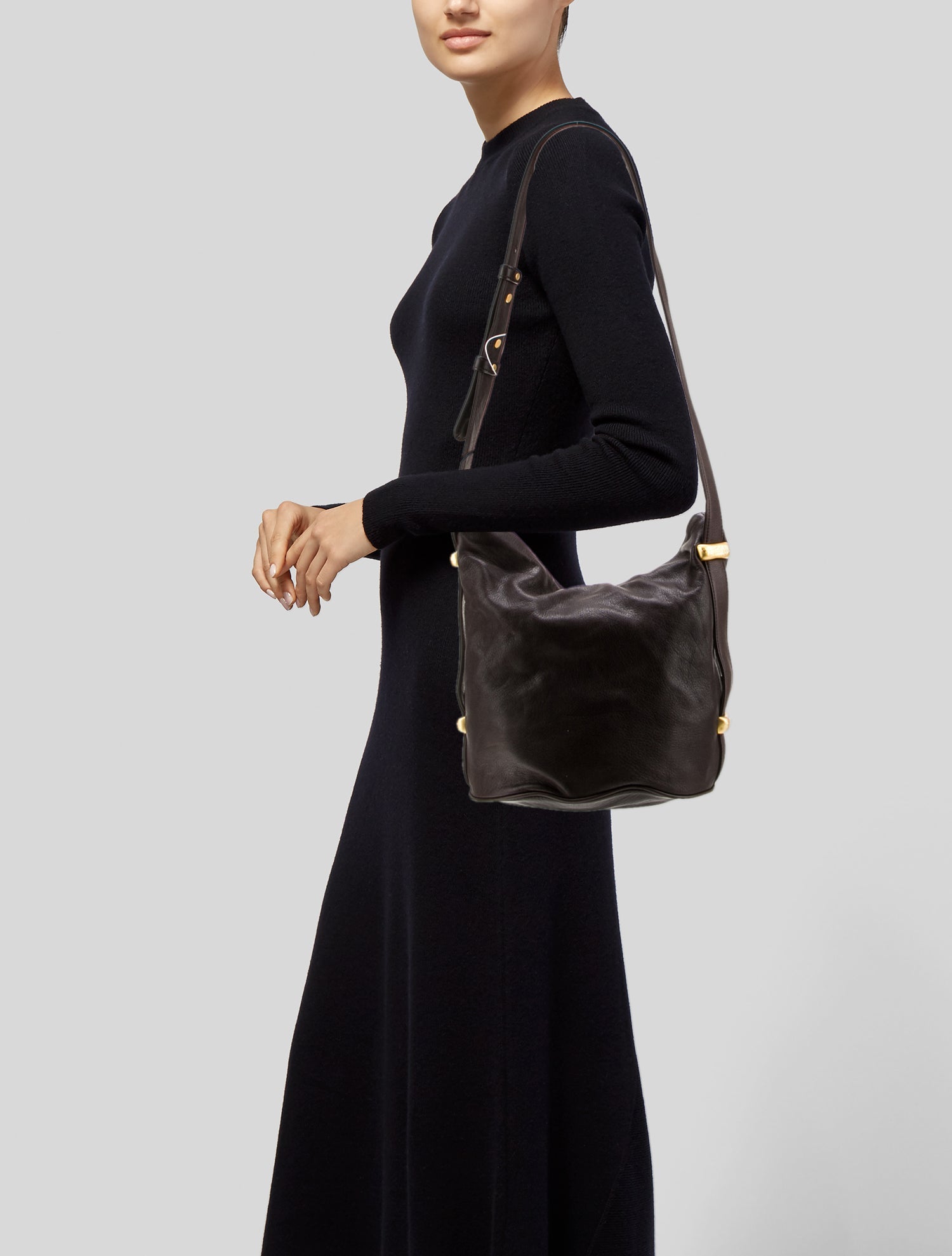 Donna Karan Leather Messenger Bag