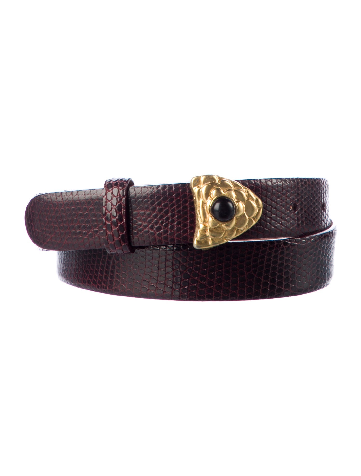 Donna Karan Skinny Embossed Leather Belt