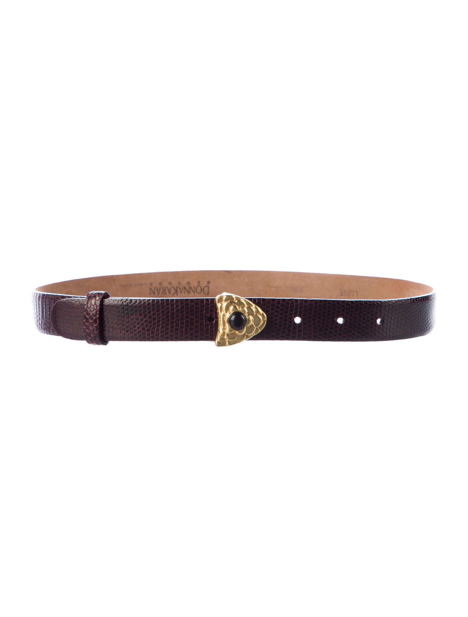 Donna Karan Skinny Embossed Leather Belt