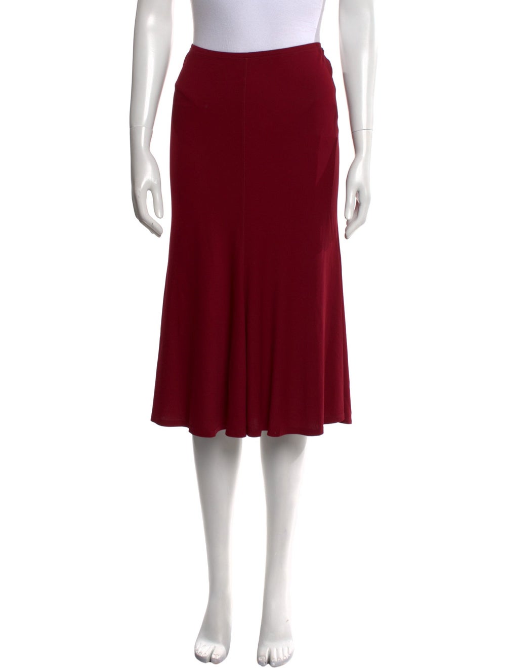 Donna Karan Skirt Burgundy Mesh Accents Snap Clos… - image 1