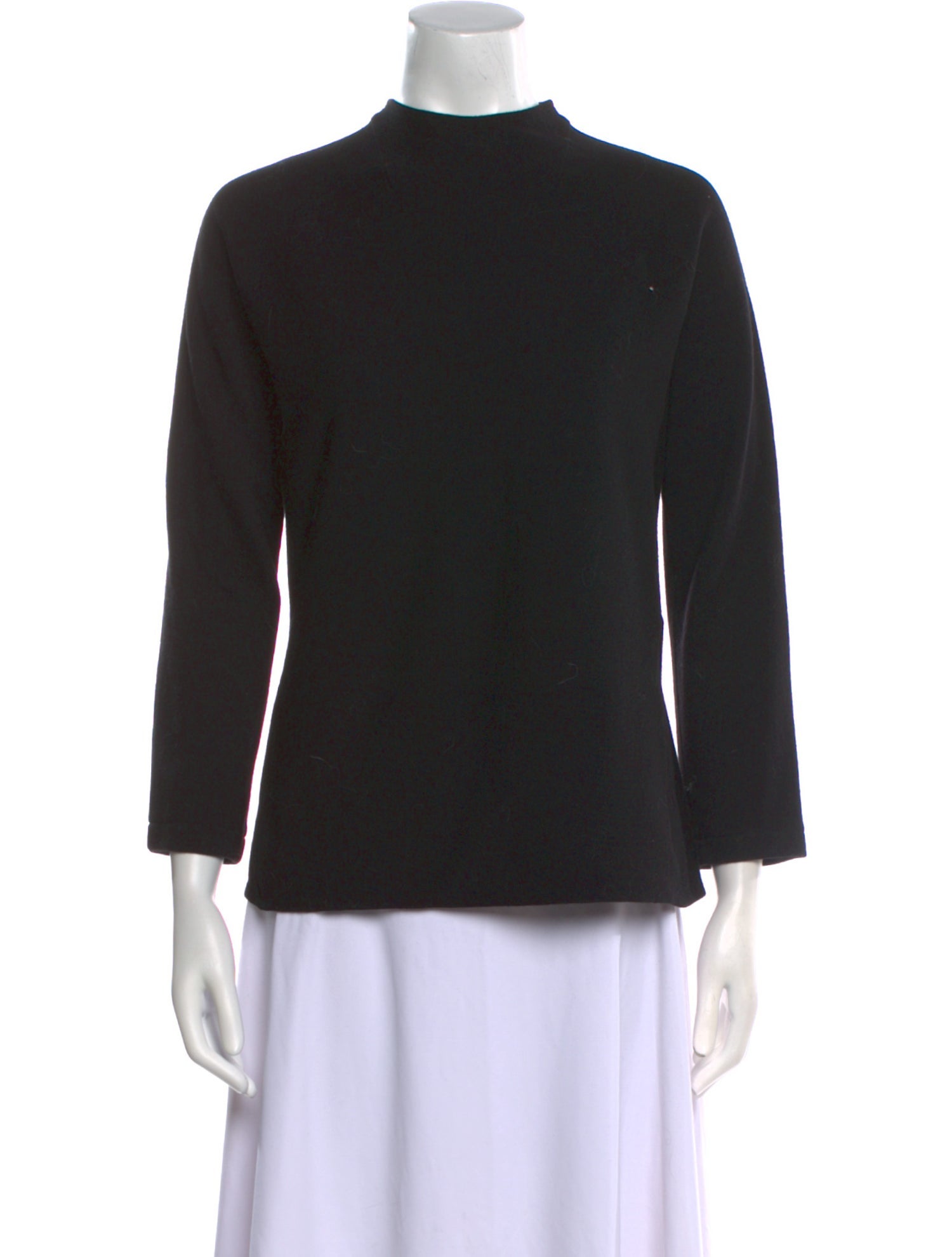 Donna Karan Wool Mock Neck Sweater