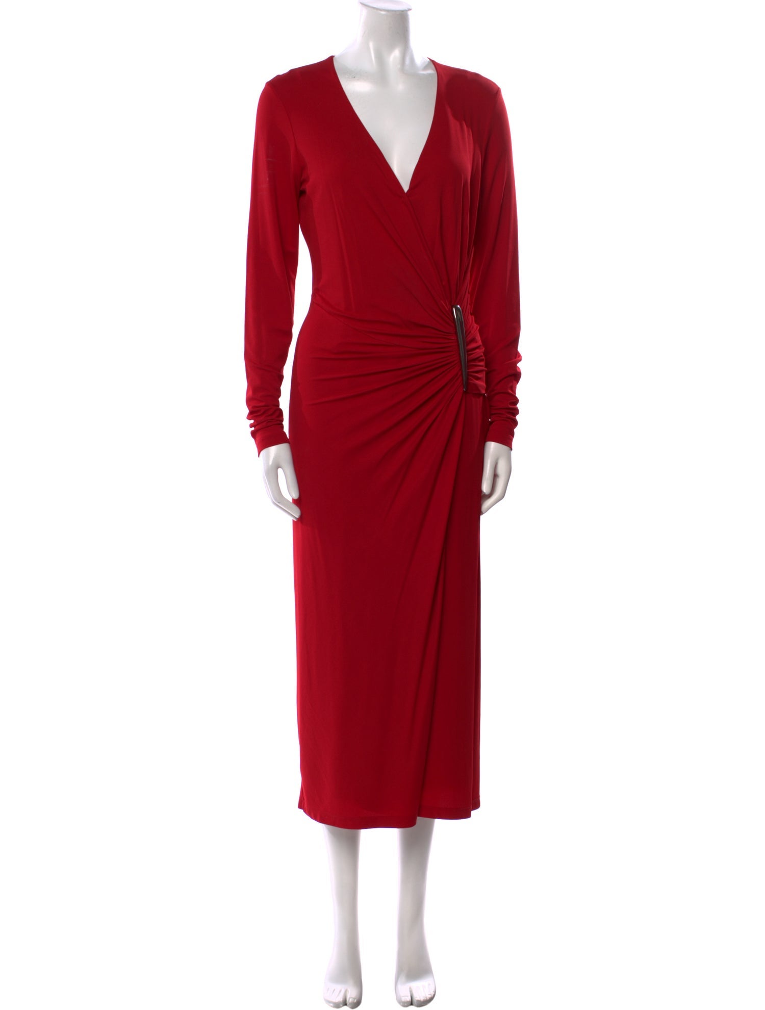 Donna Karan V-Neck Midi Length Dress