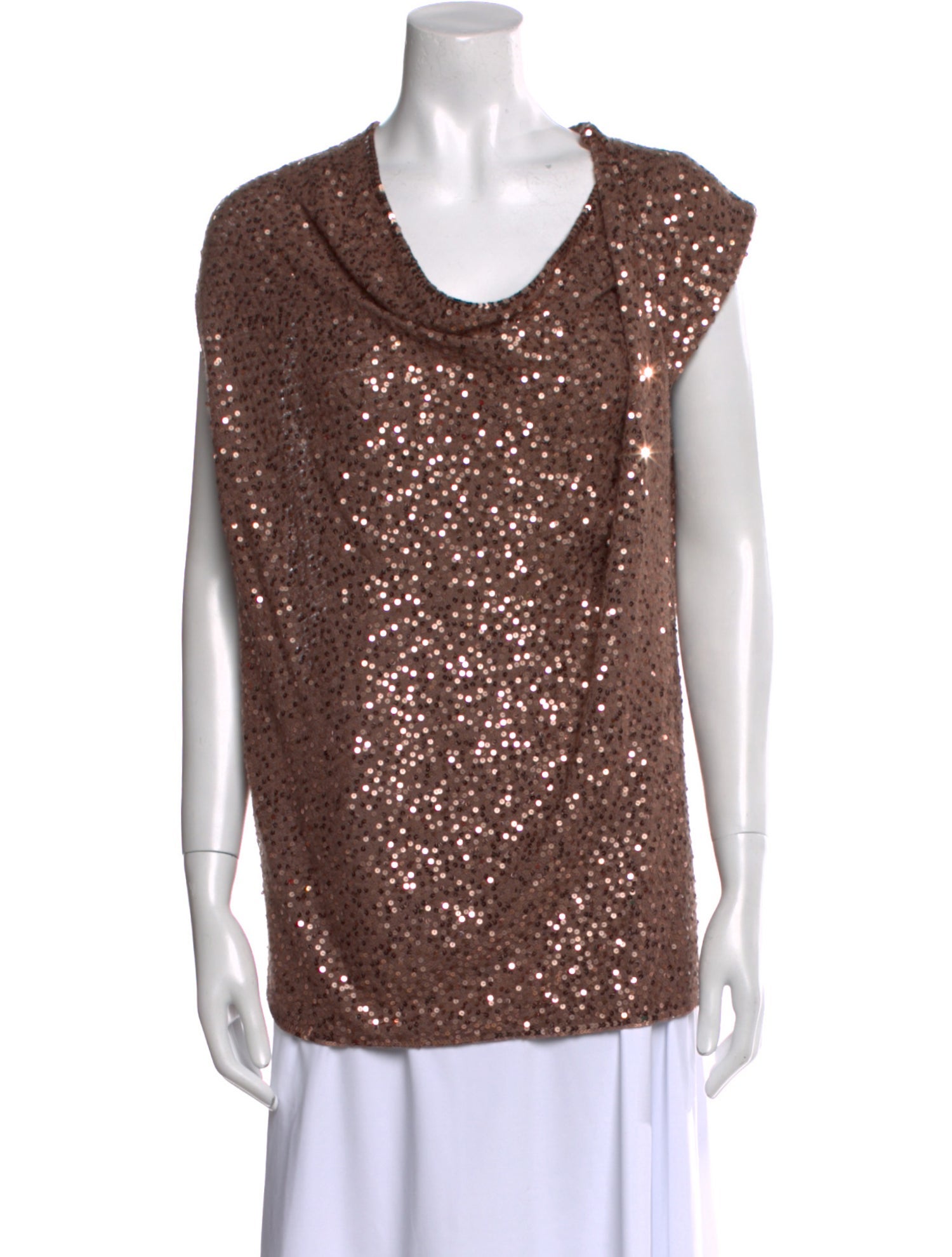 Donna Karan Cashmere Cowl Neck Top