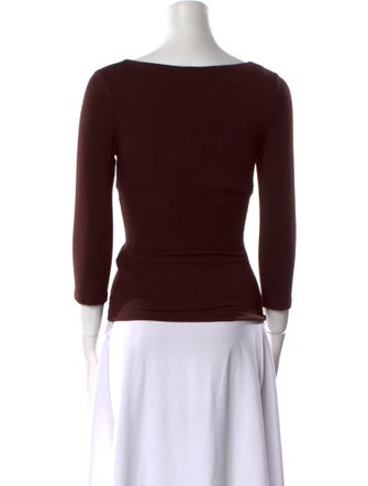 Donna Karan Scoop Neck Three-Quarter Sleeve Top