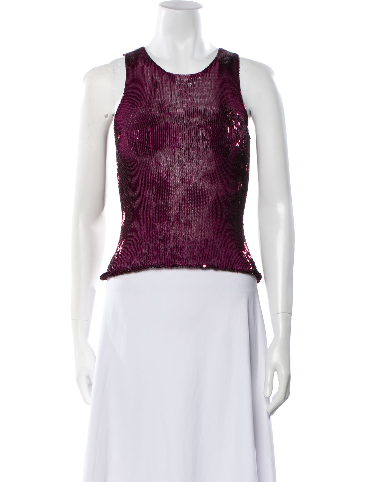 Donna Karan Silk Scoop Neck Crop Top