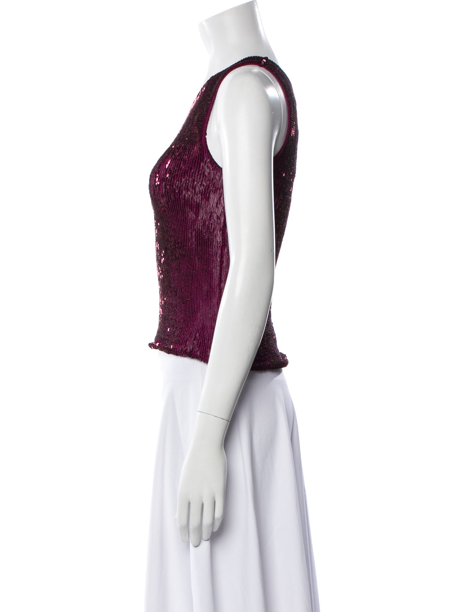 Donna Karan Silk Scoop Neck Crop Top