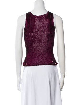 Donna Karan Silk Scoop Neck Crop Top