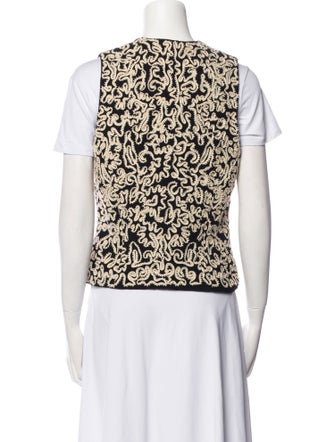 Donna Karan Wool Floral Print Vest