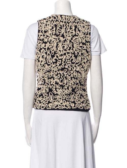 Donna Karan Wool Floral Print Vest