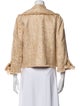 Donna Karan Silk Tweed Pattern Faux Fur Jacket