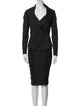 Donna Karan Ruffle Embellishment Skirt Suit