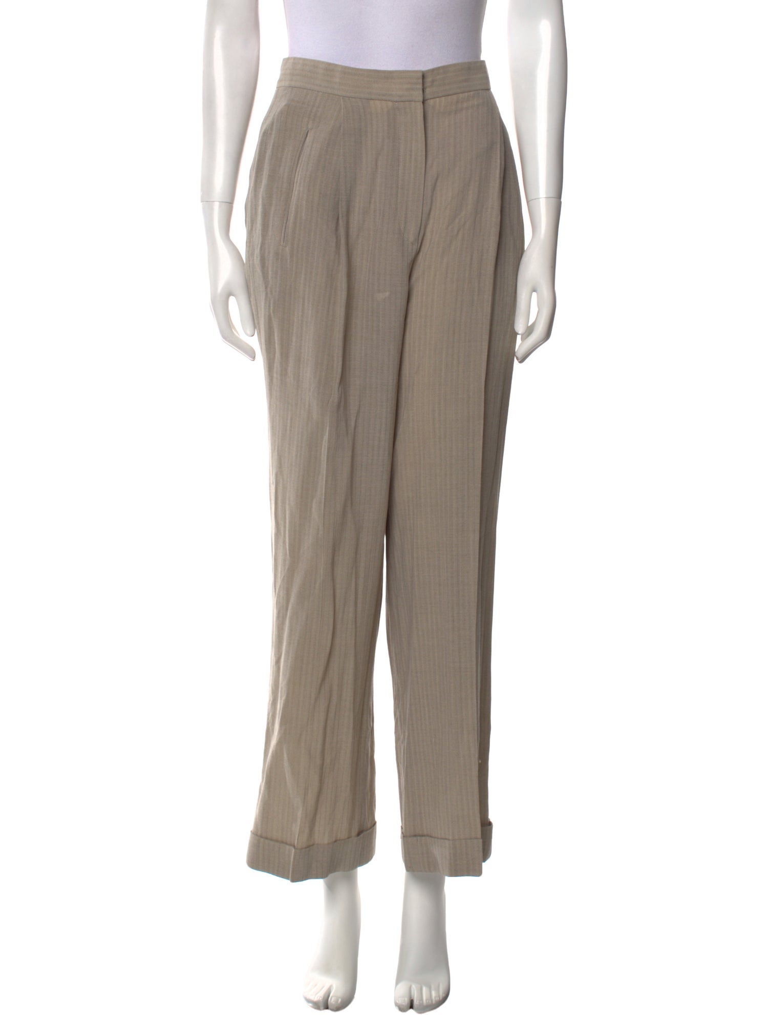 Donna Karan Wool Straight Leg Pants