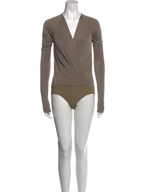 Donna Karan V-Neck Long Sleeve Bodysuit