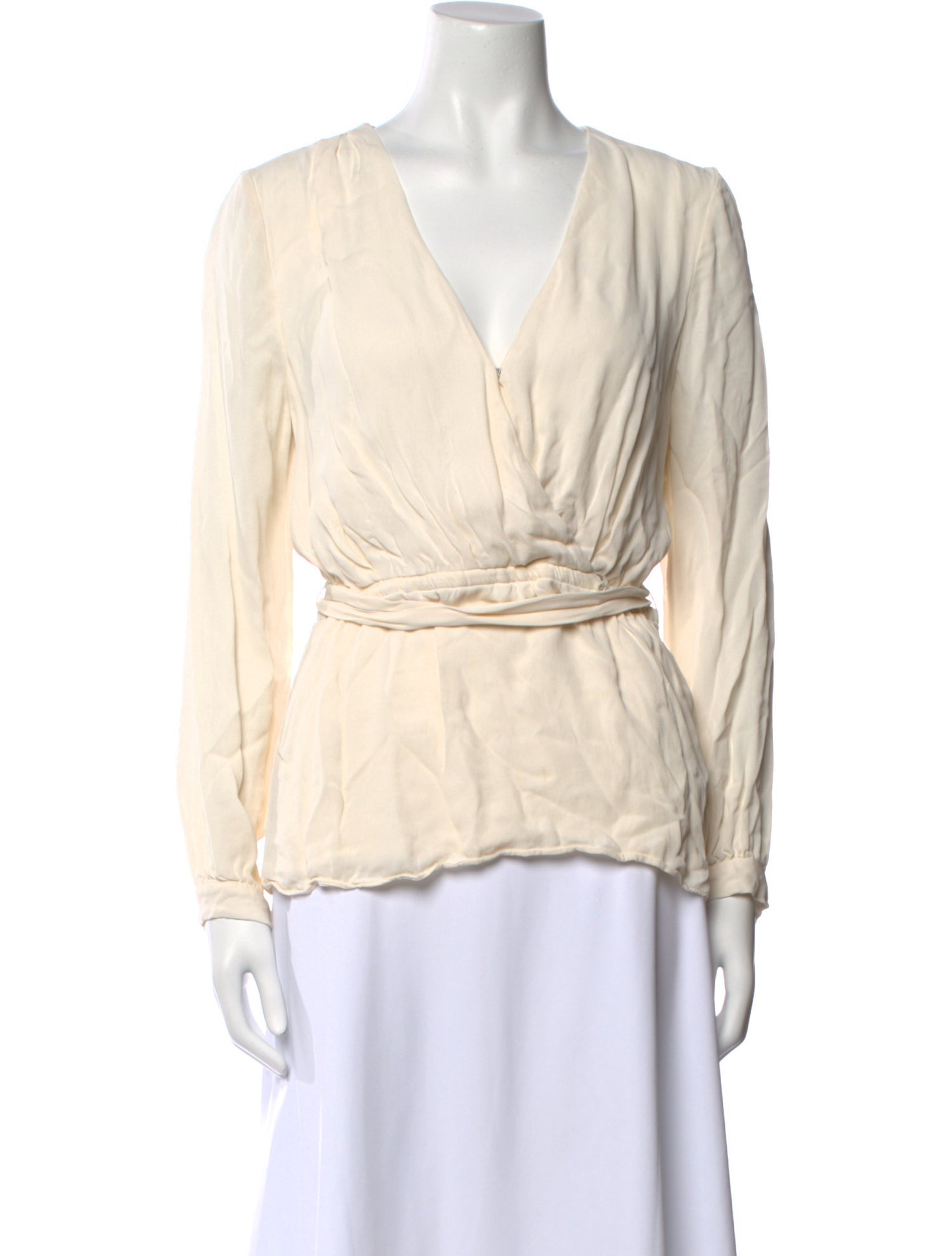 Donna Karan V-Neck Long Sleeve Blouse
