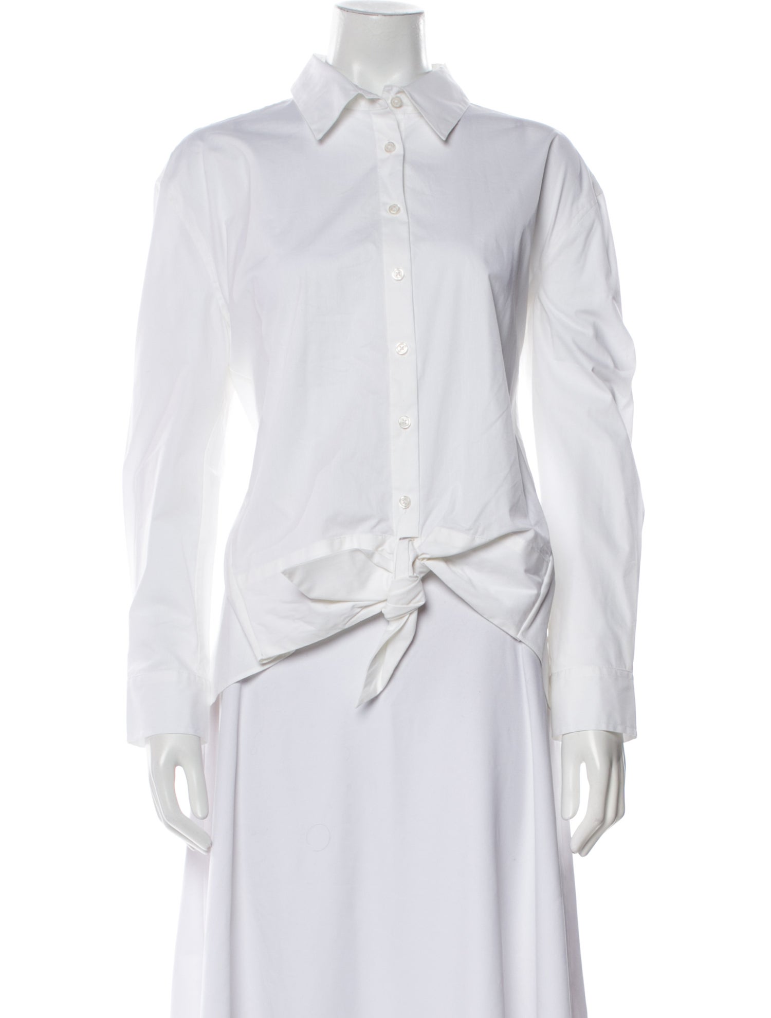 Donna Karan Long Sleeve Button-Up Top