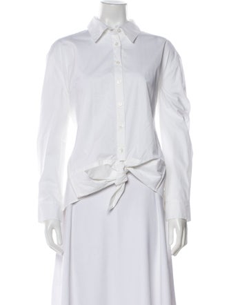 Donna Karan Long Sleeve Button-Up Top