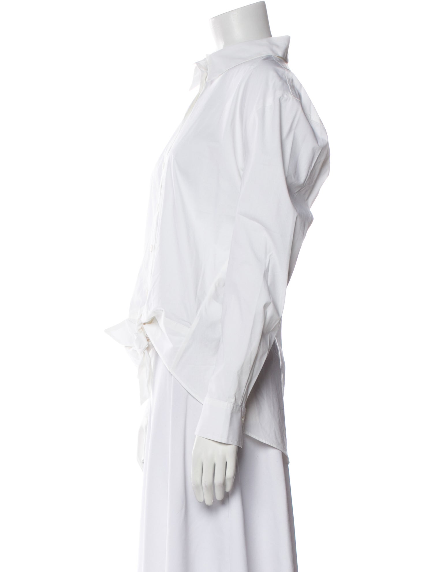 Donna Karan Long Sleeve Button-Up Top