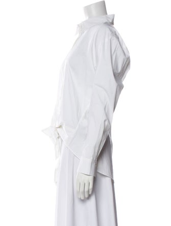 Donna Karan Long Sleeve Button-Up Top