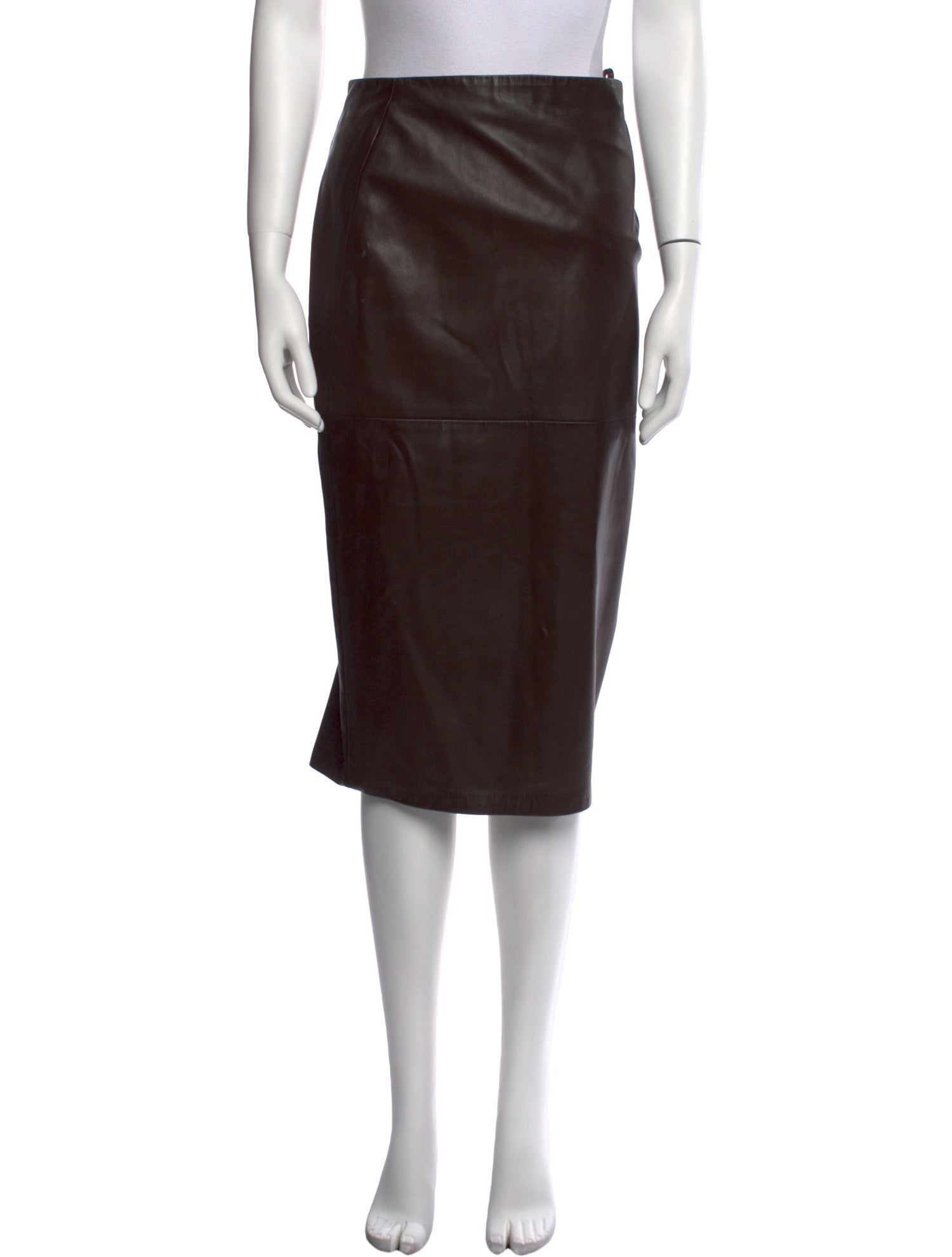 Donna Karan Lambskin Knee-Length Skirt