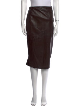 Donna Karan Lambskin Knee-Length Skirt