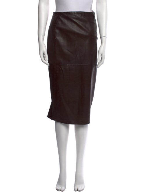 Donna Karan Lambskin Knee-Length Skirt