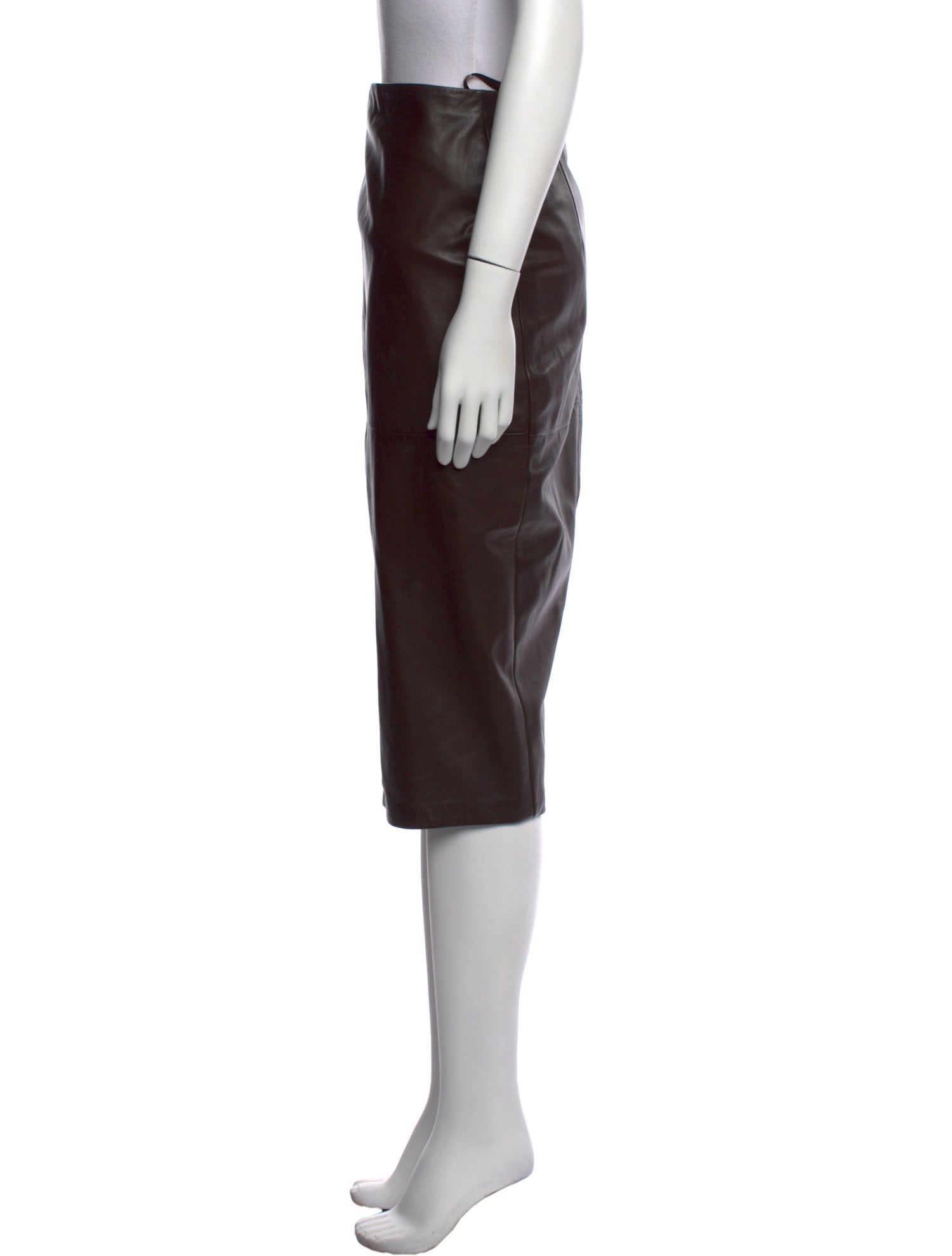 Donna Karan Lambskin Knee-Length Skirt