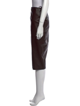 Donna Karan Lambskin Knee-Length Skirt