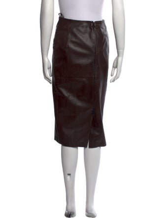 Donna Karan Lambskin Knee-Length Skirt
