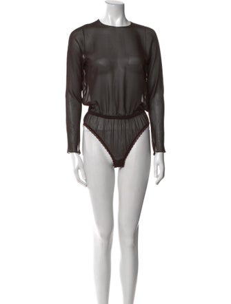 Donna Karan Silk Crew Neck Bodysuit