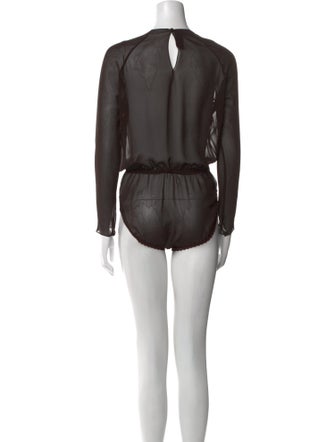 Donna Karan Silk Crew Neck Bodysuit