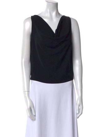 Donna Karan Wool Cowl Neck Crop Top