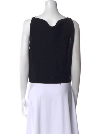 Donna Karan Wool Cowl Neck Crop Top