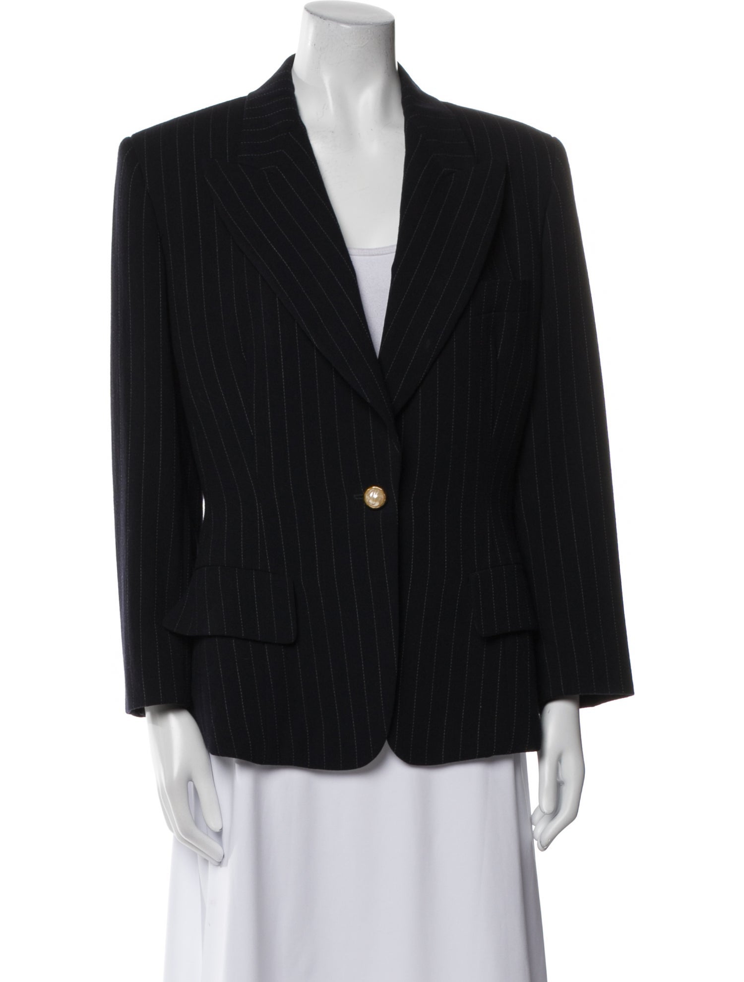 Donna Karan Wool Striped Jacket