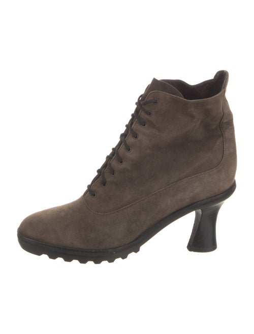 Donna Karan Suede Lace-Up Boots