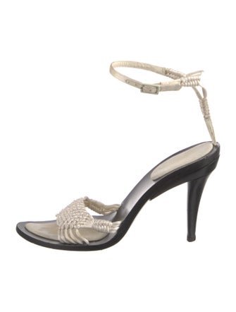 Donna Karan Leather Braided Accents Sandals