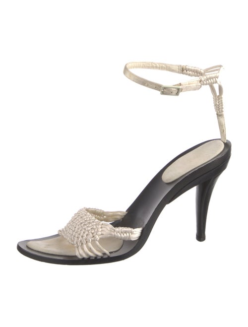 Donna Karan Leather Braided Accents Sandals