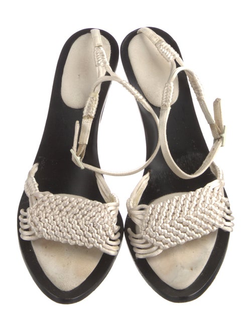 Donna Karan Leather Braided Accents Sandals