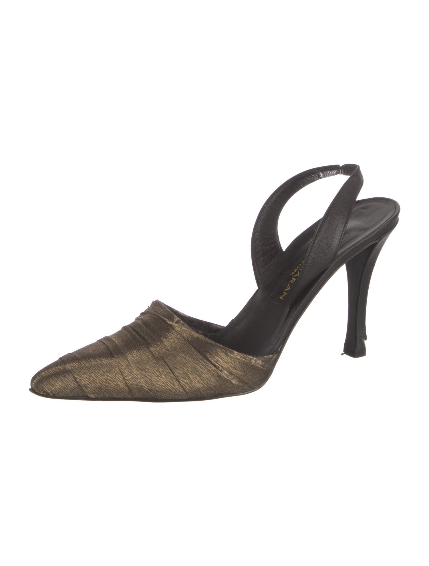 Donna Karan Animal Print Pleated Accents Slingback Pumps
