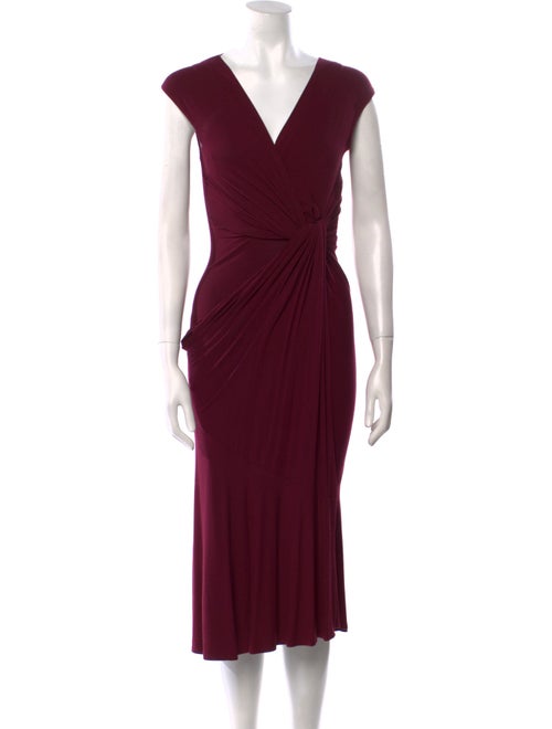 Donna Karan V-Neck Midi Length Dress