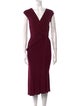 Donna Karan V-Neck Midi Length Dress
