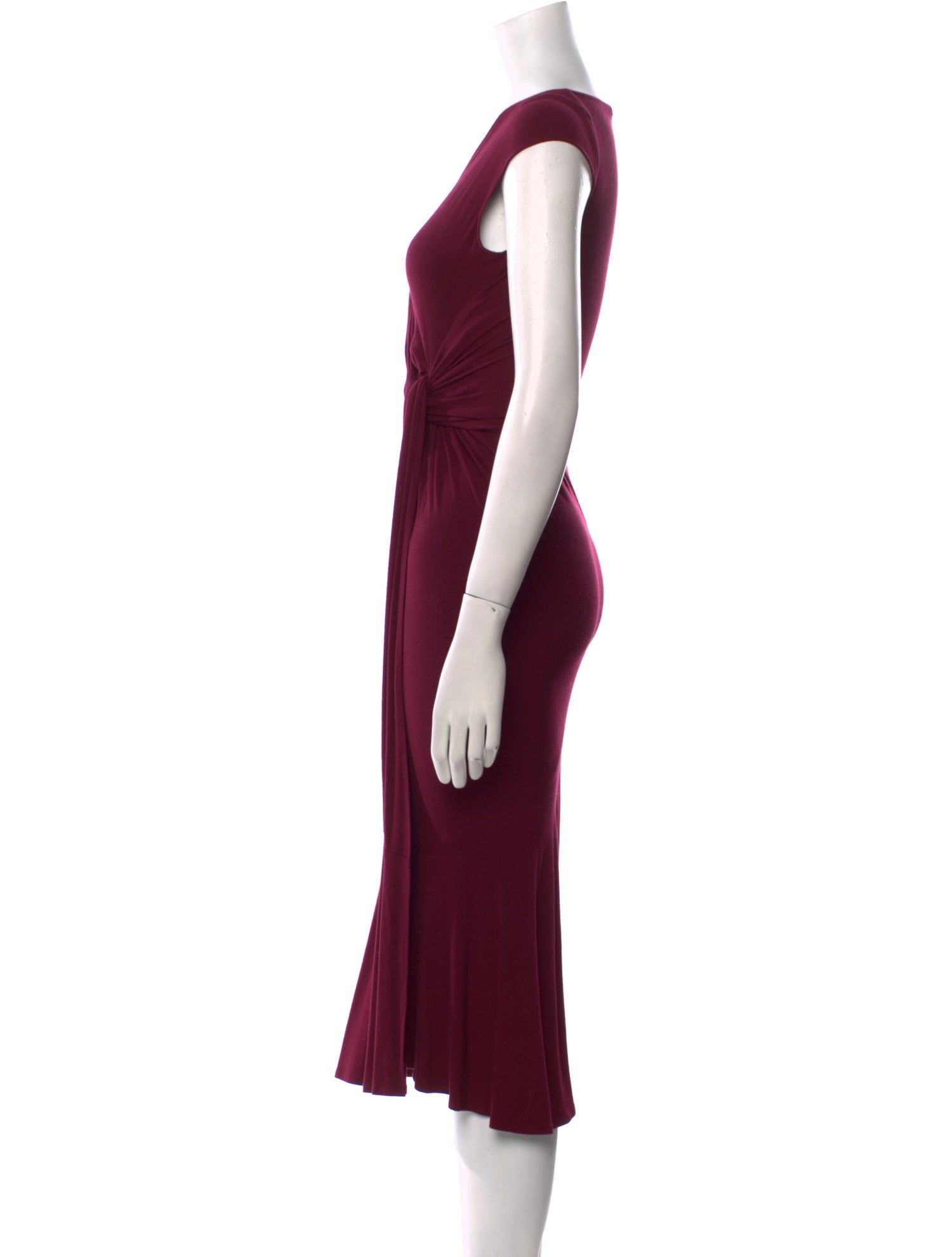 Donna Karan V-Neck Midi Length Dress