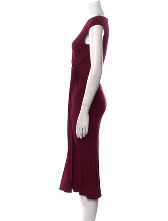 Donna Karan V-Neck Midi Length Dress