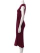 Donna Karan V-Neck Midi Length Dress