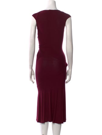 Donna Karan V-Neck Midi Length Dress