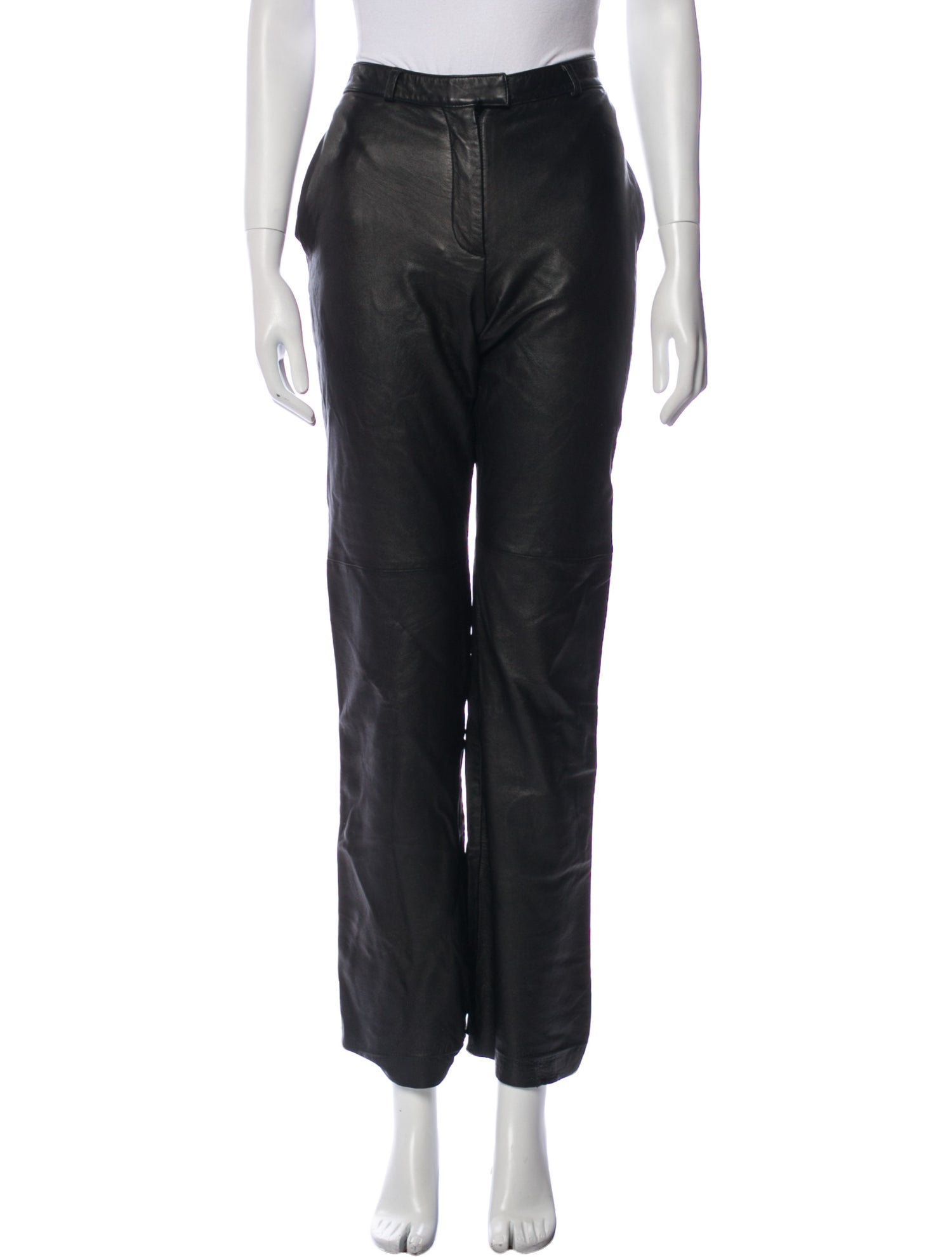 Donna Karan Leather Straight Leg Pants