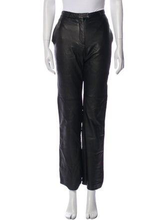 Donna Karan Leather Straight Leg Pants