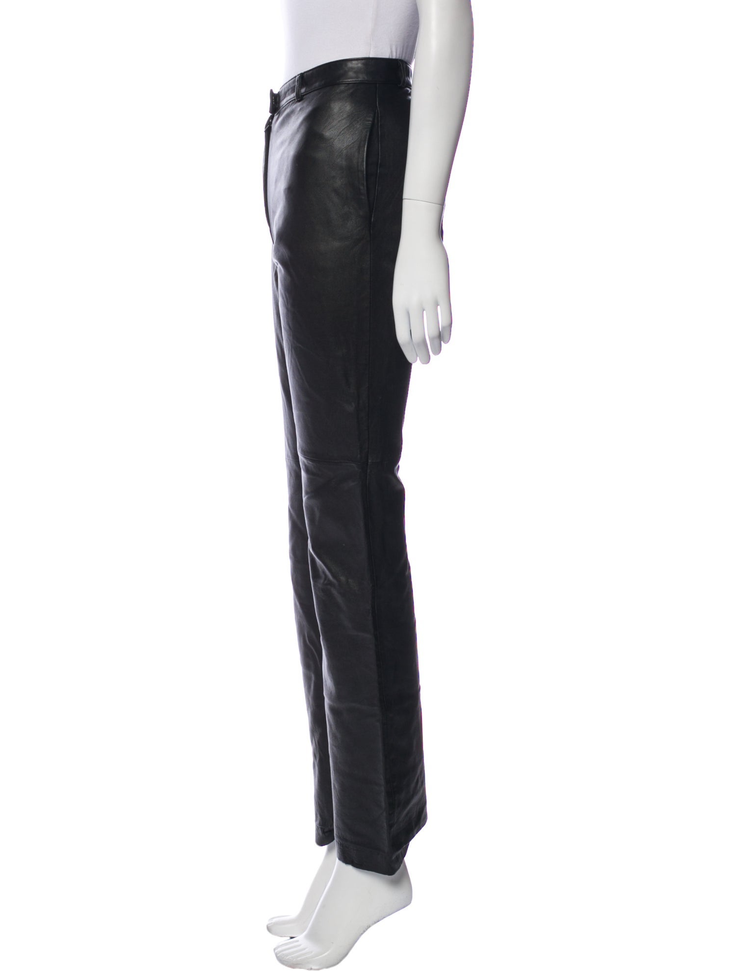 Donna Karan Leather Straight Leg Pants
