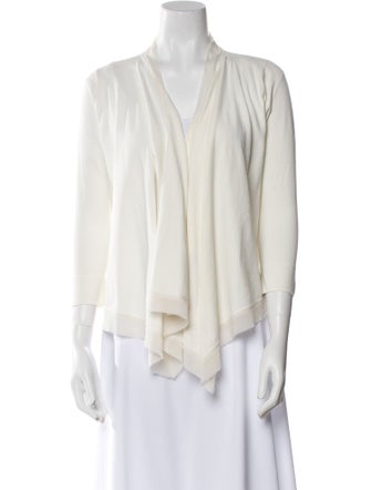 Donna Karan V-Neck Three-Quarter Sleeve Blouse