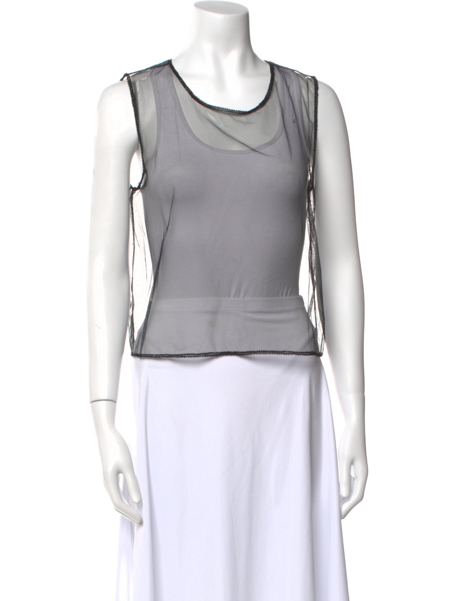 Donna Karan Scoop Neck Sleeveless Crop Top