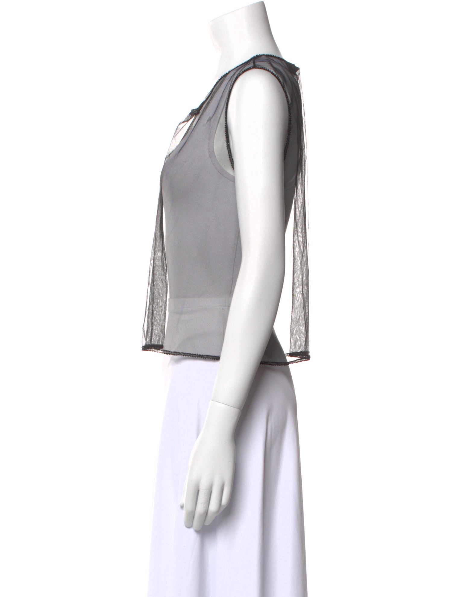 Donna Karan Scoop Neck Sleeveless Crop Top